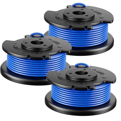 Kousika 3Pack .065 String Pre-Wound Spool Compatible with Hart Auto-Feed String Trimmer Cordless Trimmers and Cover Cap Replacement Part