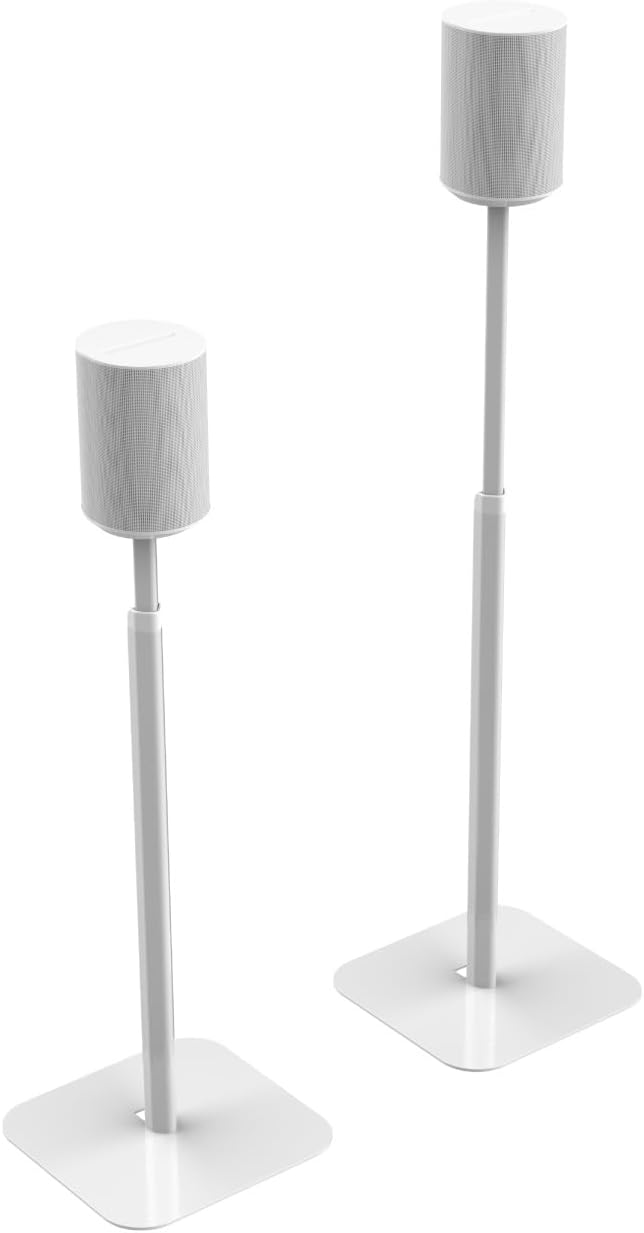 FLEXSON Essentials Adjustable Floor Stands for Sonos Era 100 (Black, Pair)