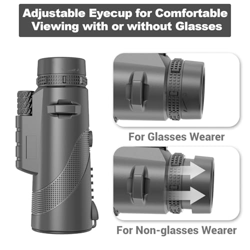 AMITHER 8x42 High Powered Monocular Telescope for Adults - High Definition Optics, Compact and Portable, Single-Hand Focus, Wide Field of View for Bird Watching, Hiking, Sports & Concerts