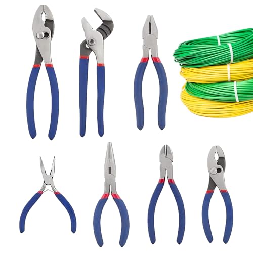 Conjunto de alicates, kit de set de alicates | Herramientas manuales Conjunto de 7,Alicates versátiles antideslizantes portátiles para taller de jardín Garage Automotive Construction Outdoor