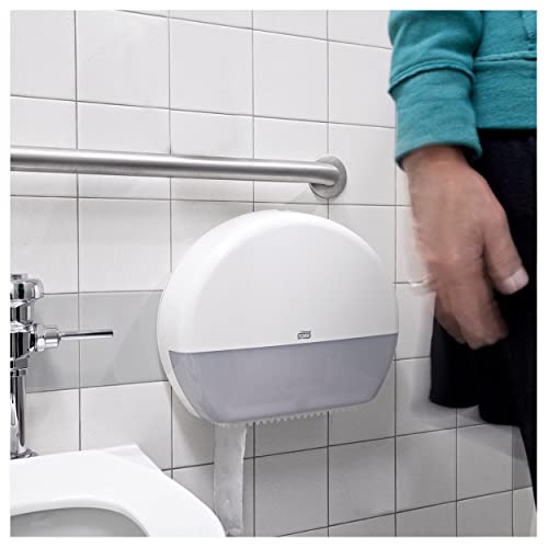 Tork 554020A Elevation Jumbo Bath Tissue Roll Dispenser, 14.2" Height x 17.2" Width x 5.2" Depth, White (Case of 1 Dispenser) For use with Tork 12021502 and 11010402 - image 5