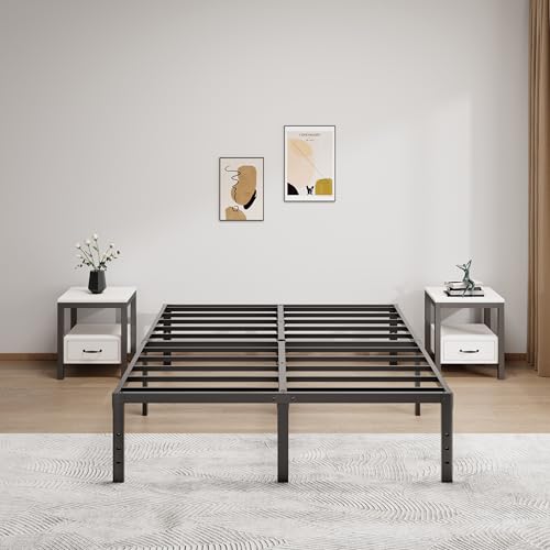 Image of LUMUNANCE Metal Bed Frame Full Size - 16 Inch Heavy-Duty Full Platform Bed Frame No Box Spring Needed, Easy Assembly, Noise-Free, Sturdy Mattress Foundation, Underbed Storage Space