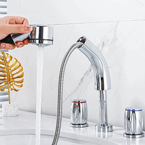 Robinet de lavabo à 3 trous mitigeur noir mat en laiton pour salle de bains moderne
