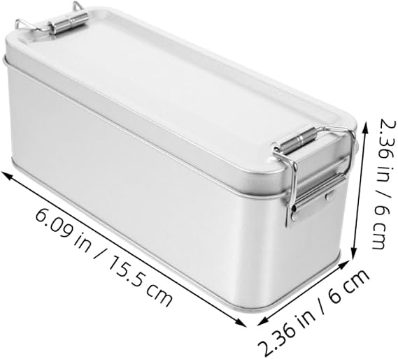 2pcs Box Rectangular Tinplate Box Cookie Boxes Crackers Tin Metal Biscuit Tin Empty Cans Containers Cookies Jar Containers with Lids Tinplate Silver