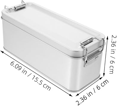 2pcs Box Rectangular Tinplate Box Cookie Boxes Crackers Tin Metal Biscuit Tin Empty Cans Containers Cookies Jar Containers with Lids Tinplate Silver