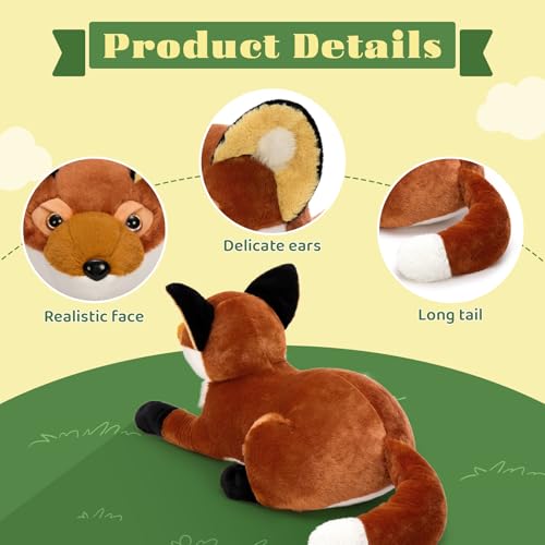 Image of BENINY Giant Fox Stuffed Animal 30 inch, Large Stuffed Foxes Plush Toy, Fluffy Toy Birthday Gifts Throw Pillow for Kids - Sweet Companion