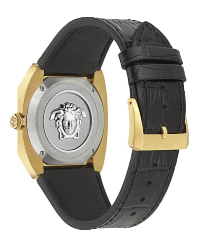 Versace Antares Collection Luxury Mens Watch Timepieces with a Black Strap and Dial Featuring a Gold Case3