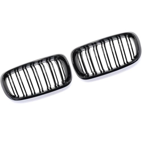 Calandre voiture double grille 2 lamelles noir brillant pour pare-chocs de rechange