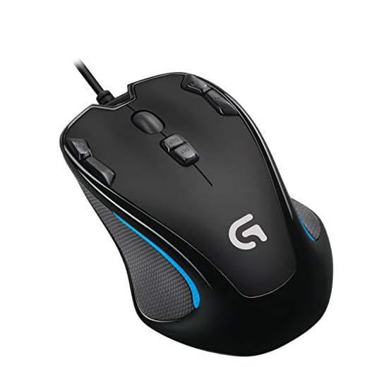 Logitech G300s Gaming-Maus, 2500 DPI Sensor, USB-Anschluss, RGB-Beleuchtung, 9 Programmierbare Tasten, Taste zur DPI-Umschaltung, Anpassbare Spielprofile, Ultraleicht, PC/Mac - Deutsche Verpackung