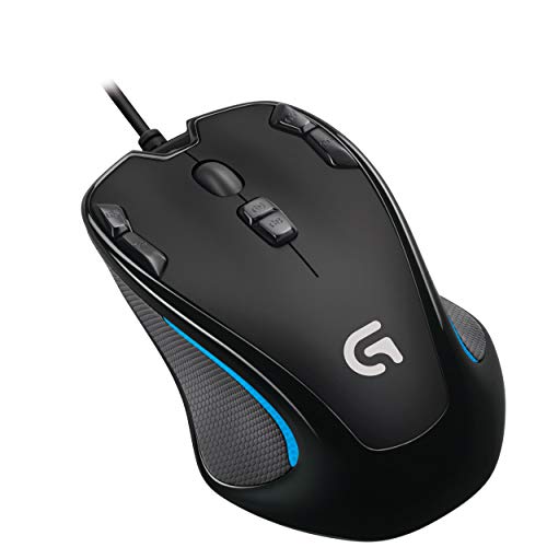 Logitech G300s Gaming-Maus mit 2,5K DPI Sensor, USB-Anschluss, RGB-Beleuchtung, 9 programmierbare Tasten, Taste zur DPI-Umschaltung, anpassbare Spielprofile, Ultraleicht, PC/Mac - Schwarz