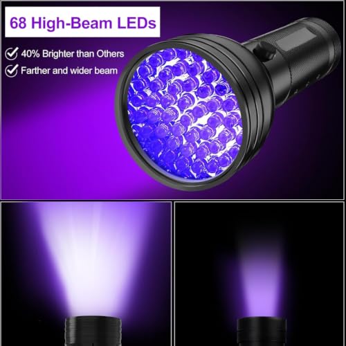Image of UV Flashlight Black Light, 51 LED 395nm Ultraviolet Blacklight, Portable Torch Light Pet Urine Detector for Dog /Cat Urine, Dry Stains, Bed Bug, Resin Curing, Matching with Pet Odor Eliminator
