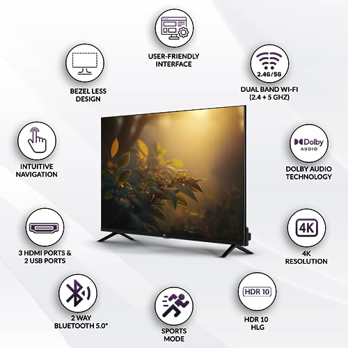 Image of VISE (by Vijay Sales 108 cm (43 inches) 4K Ultra HD Smart LED TV with Voice Assistant & Built- in Wi-Fi VS43UWA2B (2022 Model Edition)