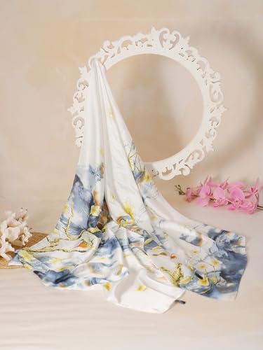 Image of Printed Poly Silken feel Scarf Stole for Women | Stylish, Soft, & Lightweight | Satin Feel Neck Scarf, Hair Scarf, Head Scarf for Women