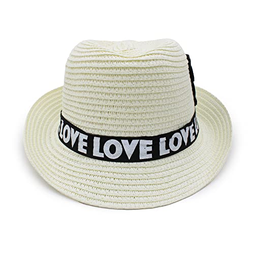 Image of VRITRAZ Kids Straw Hat for Baby Boys & Girls | Printed Summer Sun Hat, Woven Wide Brim Beach Cap, Lightweight Breathable Holiday Travel Picnic Outdoor Fancy Dress Fashion Hat for Children & Toddler