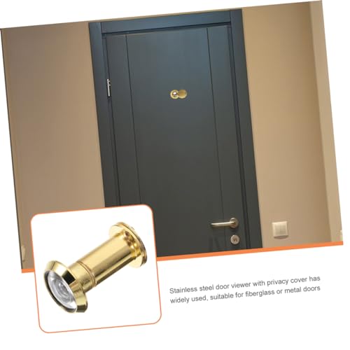 TEHAUX Cámara Mirilla para Puerta de Acero Inoxidable y Vidrio Dorado, Fácil de Instalar, Privacidad miniatura 2