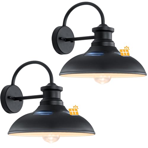 Solar Barn Lights Dusk to Dawn (2-Pack)