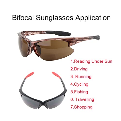 Ysorrisox 2 Pairs Bifocal Sunglasses For Men And Women,Sport Wrap Around Unisex Uv Protection Readers Glasses thumb #5