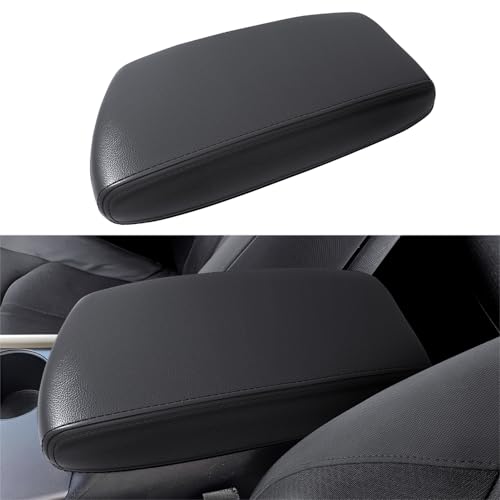 Asgohme Center Console Armrest Cover Compatible with Kia Optima 2016-2020 Accessories Premium Leather Arm Rest Cover Pad Car Middle Console Cover (Black)