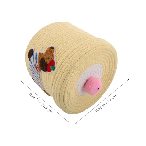 Panier résistant la déformation de rangement avec couvercle en coton - 3