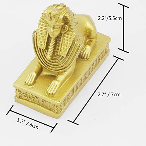 Image of Aquarium Sphinx Lion Fish Tank Decorations Ancient Egypt Reptile Turtle Lizard Spider Tanks Terrarium Egyptian Decor Ornament Pet Gold