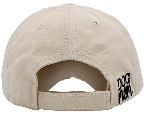 Image of KBETHOS Dog Cat Mom Dad Theme Womens Baseball Cap Distressed Vintage Unconstructed Embroidered Patch Hat