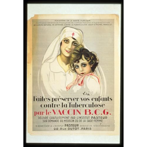 Impression giclée infirmière et enfant déco vintage pour salon et cabinet médical
