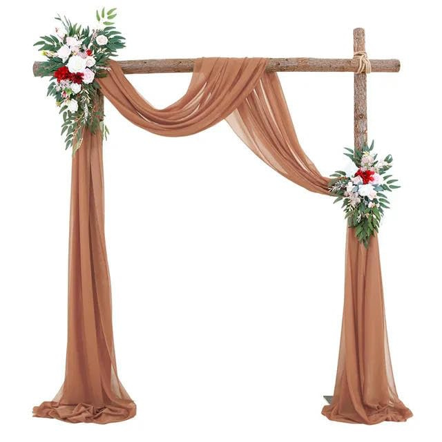 JTZYM 300/600/1000CM*75CM Chiffon Wedding Arch Draping Fabric,Wedding Arch Drapes Sheer Backdrop Curtain for Wedding Party Ceiling Decor — image 1