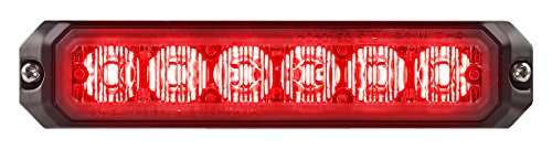 Federal Signal MPS650-RR MicroPulse, Red Perimeter Light, 6 Red LEDs, Hood/Grille Mount, Clear Lens, Red LEDs
