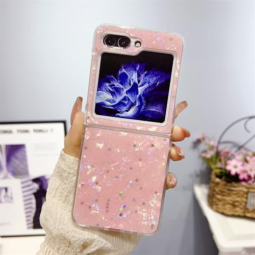 Coque Galaxy Z Flip 5 rose étoile brillante pour sublimer vos soirées