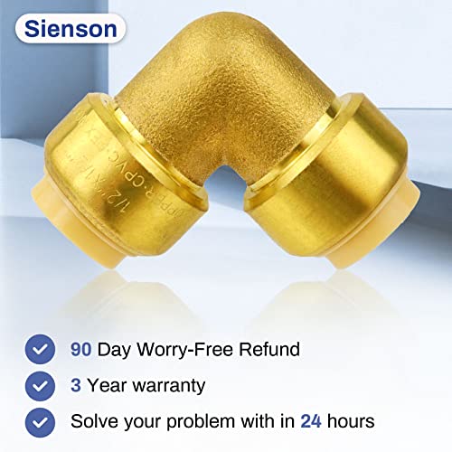 1/2-Inch Push Fit Elbow Plumbing Fittings,90-Degree Elbow，Brass Push Fit Elbow for Copper, CPVC Pipe,PEX,Plumbing Fittings Elbow Couplings push fiting with A Disconnect Clip - Thumbnail 6