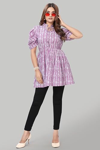 Image of Women Crepe Stylish Solid Trendy Tunic Tops Tops for Women