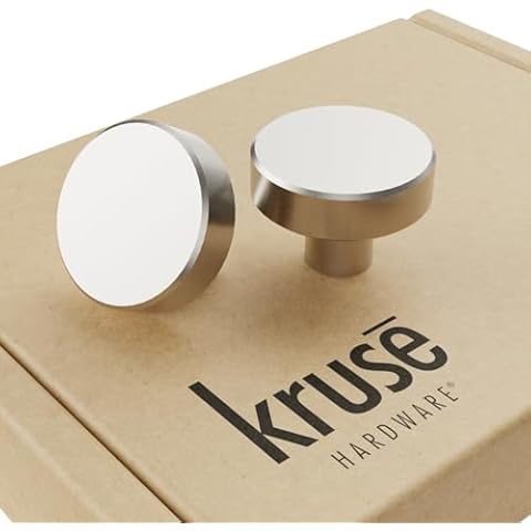 Kruse Hardware 30635 - (10-Pack) Lexington Door and Drawer Knob - 1-1/4in Diameter, Brushed Stainless Steel Cover