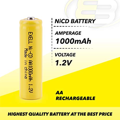 Paquete 10 pilas recargables Exell Ni-Cd AA 1.2V 1000mAh miniatura 4