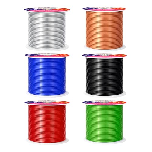 Image of Mandala Crafts 16 GA Black Red Green Assorted Anodized Aluminum Craft Wire | 390 FT, Colored, Flexible, Bendable for Bonsai Armature Sculpting Wire Wrapping Jewelry Making, Weather & Tarnish Resistant