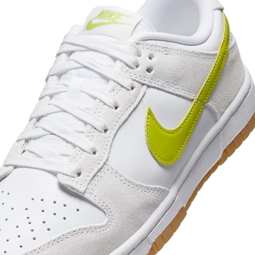 Nike Dunk Low Women's Shoes (HJ7335-133, White/Gum Yellow/Bright Cactus) Size 6