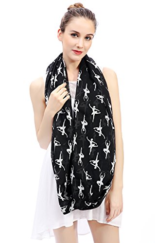 Lina & Lily Ballerinas Dancers Print Women's Infinity Scarf Lightweight3