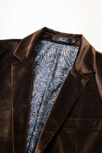 THWEI Mens Velvet Blazer Slim-Fit Fashion Solid Suit Jacket3