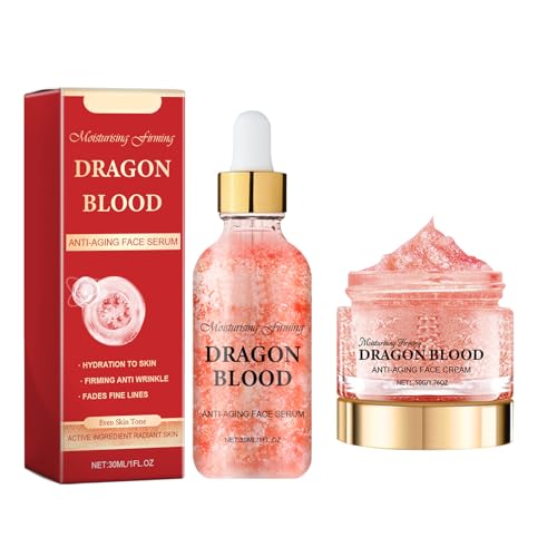 Crema Anti-Edad Hidratante + 10Pcs Mascarillas Faciales, Crema de sangre de dragón, Retinol Placenta Royal Dragon Blood Cream, mejora la rugosidad, Reducir Las Líneas De Expresión 8