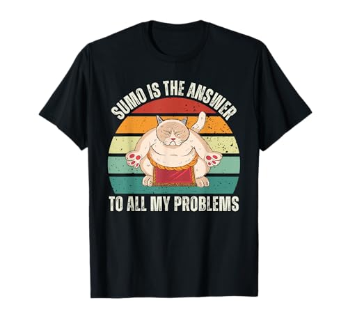 Vintage Neko Cat Sumo es la respuesta a todos mis problemas Camiseta
