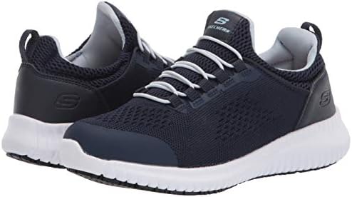 Skechers Womens Athletic Slip on Bungee Food Service Shoe, Navy, 7.5 Wide | Image 6