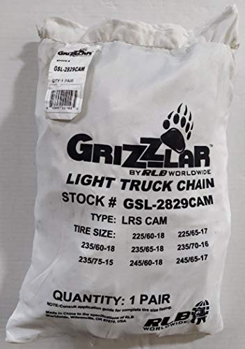 Grizzlar GSL-2829CAM Alloy Light Truck Ladder V-Bar Cam Tire Chains 225/55-18 235/60-18 235/65-15 235/65-17 235/70-16 Lt235/75-15 245/65-17 255/55-18 255/60-17 30X9.50-15Lt 30X9.50-16.5Lt thumb #8