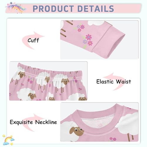 Sheep Pajamas Long Sleeve Sleepwear 2-Piece Pajama Set4