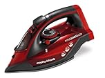 Morphy Richards EasyCHARGE Cordless Steam Iron, Non Stick Ceramic Soleplate, 130g Boost, 30g Output, 350ml Water Tank, Anti Drip and Scale, Auto Shut-off, 2.5m Cord, 2400W, Red, 303250
