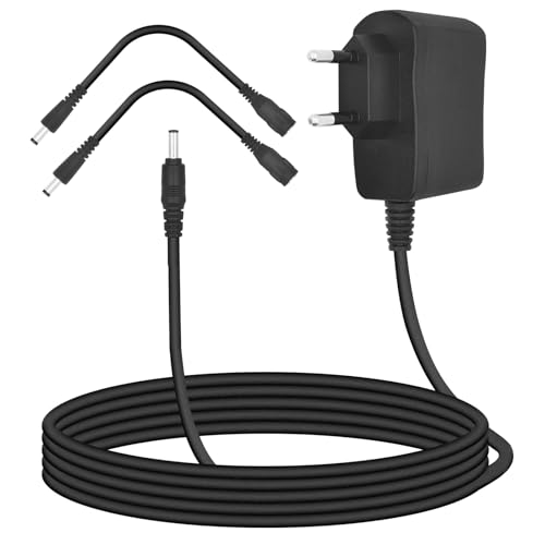PIXESTT Chargeur Adaptateur 6V, Chargeur 6v Sdapté Sux Produits Vetch Reveil Ou Autres De 6 V 1 A, 1.8M Livré avec Deux Câbles Adaptateurs 5,5x2,1mm...