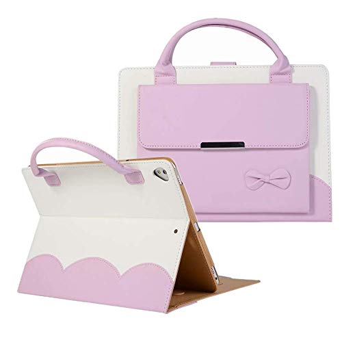 Albc Cute Case for New iPad 9th Generation 2021 / iPad 8th and 7th Generation / iPad 10.2 Inch / iPad Air 2019 (3rd Generation) / iPad Pro 10.5 Inch 2017 - Smart Slim Handbag Leather Stand Cover,Pink