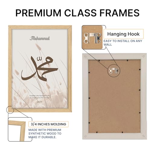 Image of ARTELLY Islamic Wall Painting for Wall Decoration, Set of 3, Arabic Calligraphy Ayatal Kursi, Living Room Bedroom Office Ramadan Decor (Art 5, 19x28 inch)