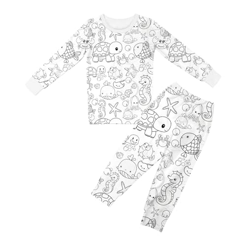 Generisch Kinder-Pyjamas Zum Ausmalen - Pyjama-Set Mit Langärmligem...