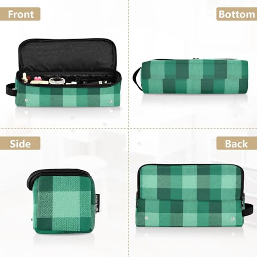 GuoChe Hair Tool Travel Bag para Mujeres y Tapete Resistente al Calor con Patrón de Cuadros Verde miniatura 5