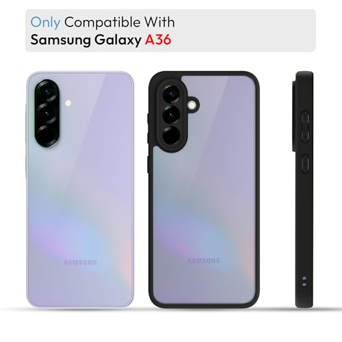 Image of KAPAVER Hybrid Series Back Cover Case Compatible with Samsung Galaxy A36 (PC+TPU) (Black)
