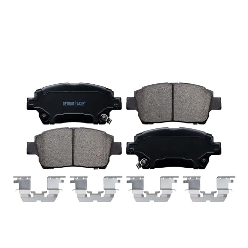 Image of Detroit Axle - Front Brake Pads for Scion iQ xA xB Toyota Celica Echo MR2 Spyder Prius, Ceramic Brake Pads w /Hardware Replacement